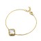 925 Silver 14ct gold Plated Single Clover Bracelet MOP White Colour