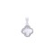 925 Silver Rhodium CZ Set Single Clover Pendant  MOP White Colour