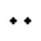 925 Silver Rhodium Plated  CZ Set 5 Clover Stud Earrings Black Onyx Colour