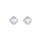 925 Silver Rhodium CZ Set  5 Clover Stud Earrings  MOP White Colour