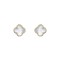 925 Silver 14ct gold Plated  CZ Set 5 Clover Stud Earrings  MOP  White Colour