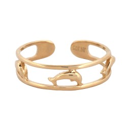 9ct Yellow dolphin toe ring