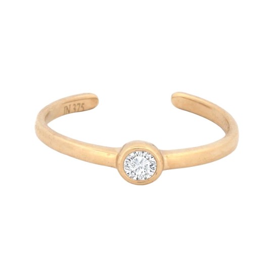 9ct Yellow CZ set toe ring