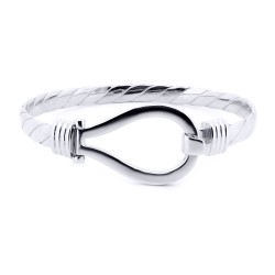 925 Silver Gents Twisted Wire Stirrup Bangle