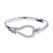 925 Silver Gents CZ Set Twisted Wire Stirrup Bangle