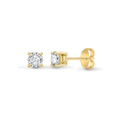 Lab 9ct Yellow Gold 1.40cts 4 Claw Diamond Solitaire Stud Earrings