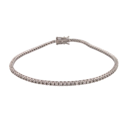 9ct White Gold 1.00ct Claw Set LAB Grown Diamond Line Bracelet