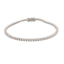 9ct White Gold 2.00ct Claw Set LAB Grown Diamond Line Bracelet