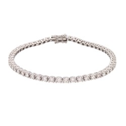 9ct White Gold 4.00ct Claw Set LAB Grown Diamond Line Bracelet