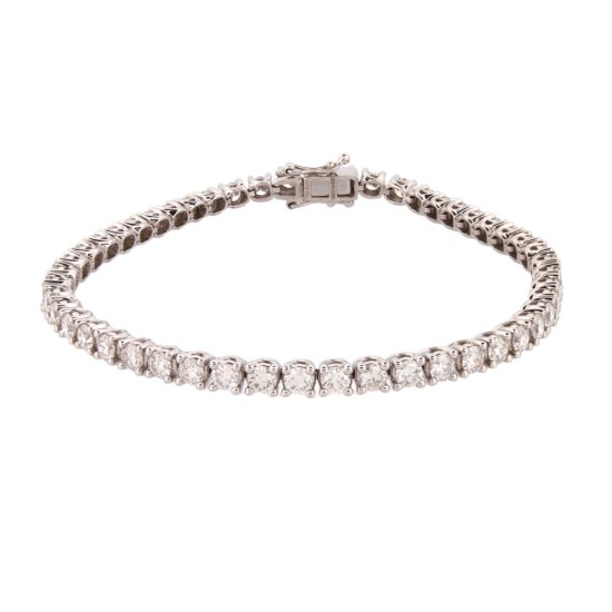 9ct White Gold 5.00ct Claw Set LAB Grown Diamond Line Bracelet