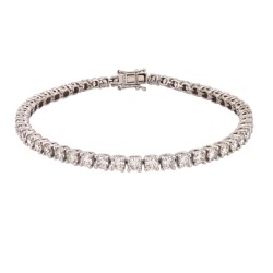 9ct White Gold 6.00ct Claw Set LAB Grown Diamond Line Bracelet