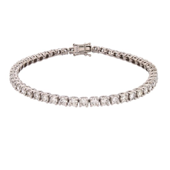 9ct White Gold 6.00ct Claw Set LAB Grown Diamond Line Bracelet