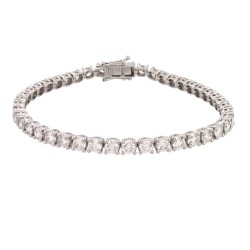 9ct White Gold 8.00ct Claw Set LAB Grown Diamond Line Bracelet