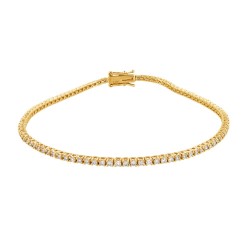 9ct Yellow Gold 1.00ct Claw Set LAB Grown Diamond Line Bracelet