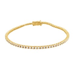 9ct Yellow Gold 2.00ct Claw Set LAB Grown Diamond Line Bracelet