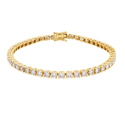 9ct Yellow Gold 6.00ct Claw Set LAB Grown Diamond Line Bracelet