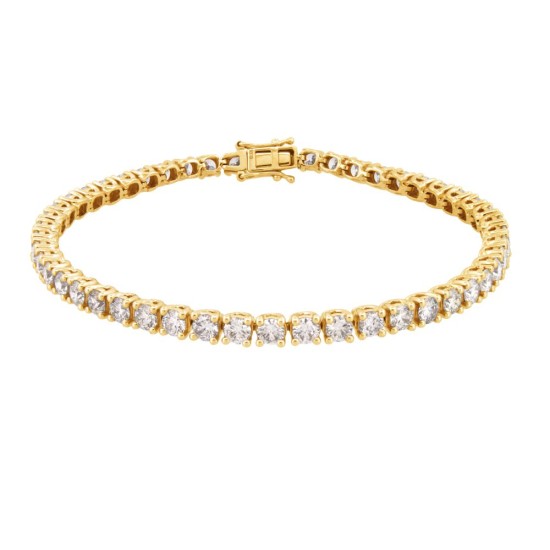 9ct Yellow Gold 6.00ct Claw Set LAB Grown Diamond Line Bracelet