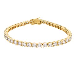 9ct Yellow Gold 8.00ct Claw Set LAB Grown Diamond Line Bracelet