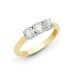 9ct Yellow/White 2.00ct Natural Diamond Claw Set Trilogy Ring