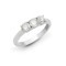 9ct White 0.33ct Natural Diamond Claw Set Trilogy Ring