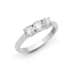 9ct White 2.00ct Natural Diamond Claw Set Trilogy Ring