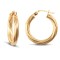 925 Sterling Silver Gold Plated 3mm round-tube twisted creole Hoop Earrings