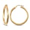 925 Sterling Silver Gold Plated 3mm round-tube twisted creole Hoop Earrings