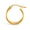 925 Sterling Silver Gold Plated 2mm polished creole Hoop Earrings
