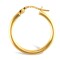 925 Sterling Silver Gold Plated 2mm polished creole Hoop Earrings