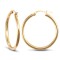 925 Sterling Silver Gold Plated 2mm polished creole Hoop Earrings