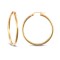 925 Sterling Silver Gold Plated 2mm polished creole Hoop Earrings