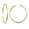 925 Sterling Silver Gold Plated 2mm polished creole Hoop Earrings