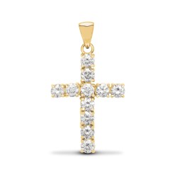 9ct Yellow Gold Natural Diamond Cross