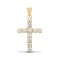 9ct Yellow Gold Natural Diamond Cross