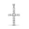 9ct White Gold Natural Diamond Cross