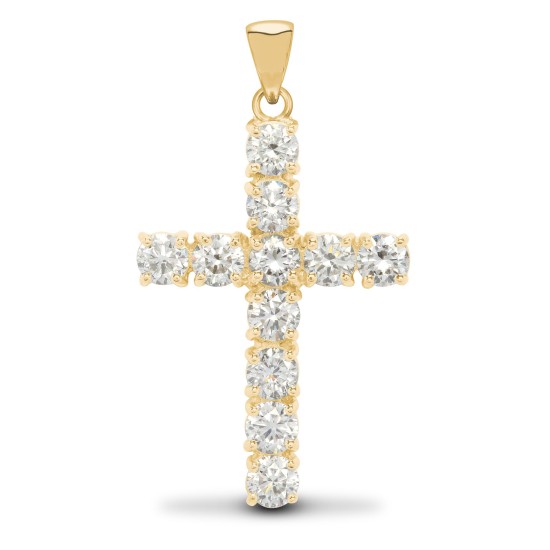 9ct Yellow Gold Natural Diamond Cross