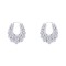 925 Sterling Silver Oval Spiked Creole Earrings