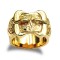 925 Sterling Silver hand finished premium weight carved double buckle design ring