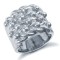 925 Sterling Silver hand finished super premium weight 4 row keeper ring with roped edges