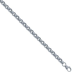 925 Sterling Silver Patterned & Plain Belcher Bracelet