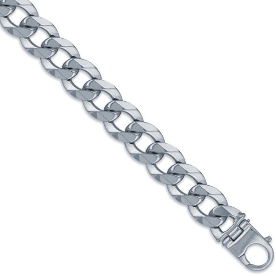 925 Sterling Silver Traditional Heavy Weight Curb Link 20mm Gauge Bracelet