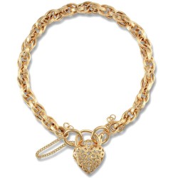 9ct Yellow Gold Filigree Padlock Bracelet