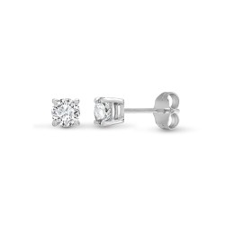 Lab 18ct White Gold 3.00ct 4 Claw Diamond Solitaire Stud Earrings