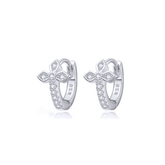 925 Silver Rhodium Plated CZ Set Earrings