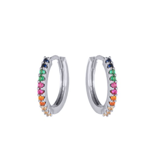 925 Silver Rhodium Plated CZ Set Earrings