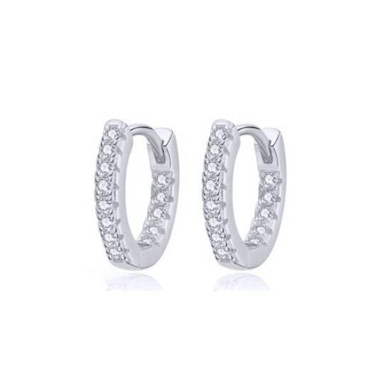 925 Silver Rhodium Plated CZ Set Earrings