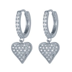 925 Silver Rhodium Plated CZ Set Earrings