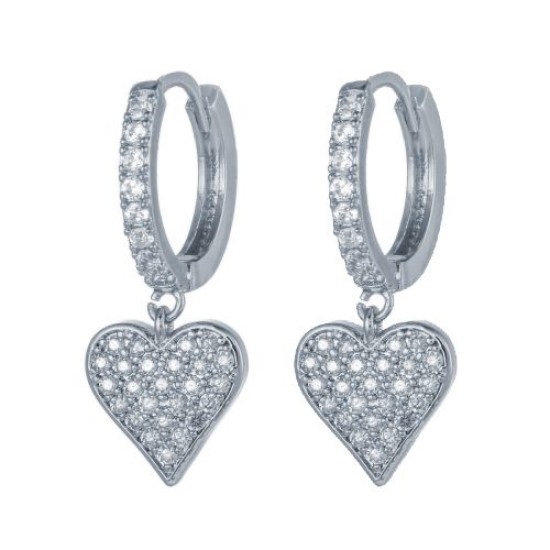 925 Silver Rhodium Plated CZ Set Earrings