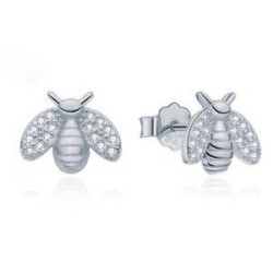925 Silver Rhodium Plated CZ Set Stud Earrings