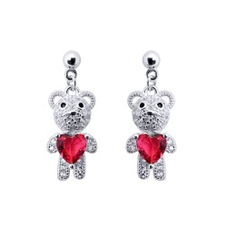925 Silver Rhodium Plated CZ Set Stud Earrings